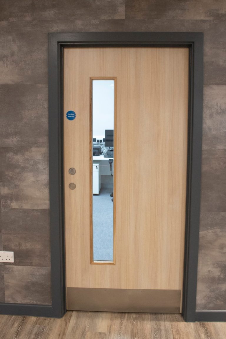 Picture of a fire door with vision panel